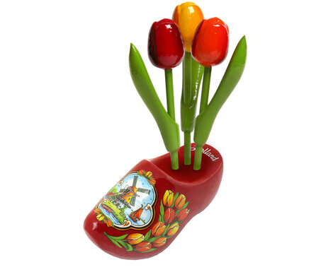 ▸833.XXXX.10 | 3 kleine tulpen in een groot klompje - 10 cm