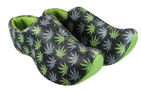 Klomppantoffels 36-38 - zwart - weed print