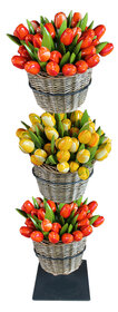 Présentoir mural de la boutique de tulipes avec 3 anneaux