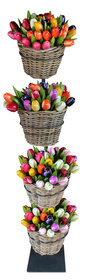 Présentoir mural du magasin de tulipes avec 4 anneaux