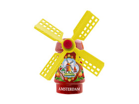 Kleine molen magneet - 5 cm - rood - molen 5 - Amsterdam