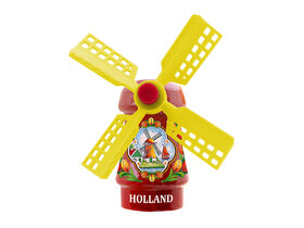 Kleine molen magneet - 5 cm - rood - molen 5 - Holland