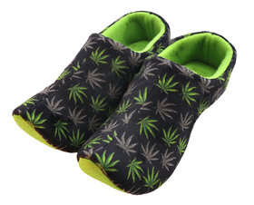 Klomppantoffels 39-41 - zwart - weed print