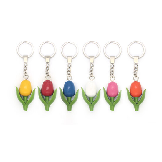 Mini-tulp sleutelhanger - blauw - 2 cm