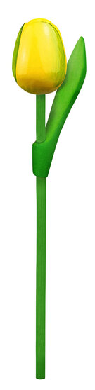 Kleine tulp op steel - 20 cm - geel groen