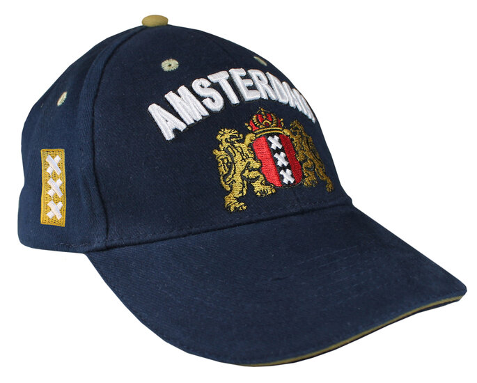 Cap met logo Amsterdam - donker blauw - 58 cm