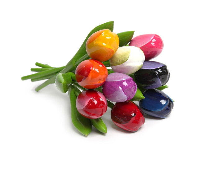 9 Big tulips - bouquet - 34 cm