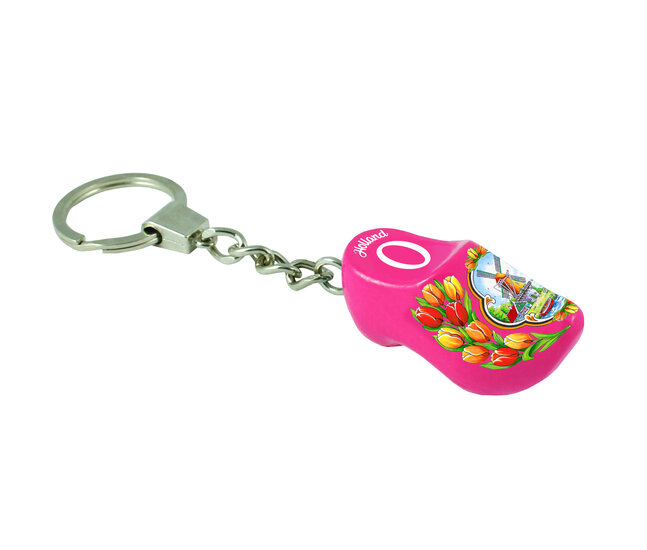 Sleutelhanger 1 klompje - 4 cm - alfabet O
