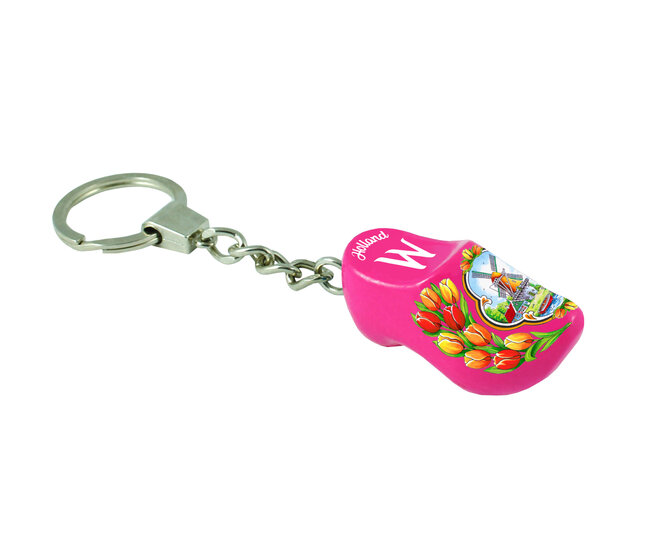 Sleutelhanger 1 klompje - 4 cm - alfabet W