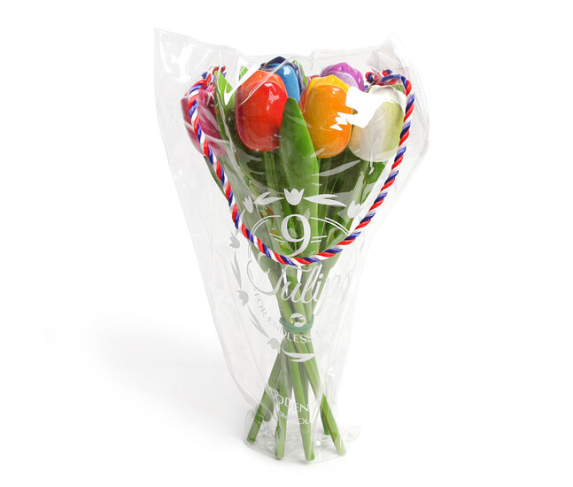 9 Big tulips - bouquet - 34 cm