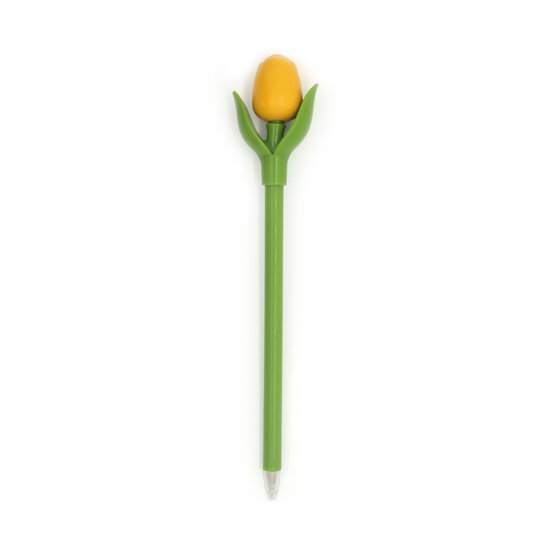 Mini-tulp balpen - geel - 18 cm