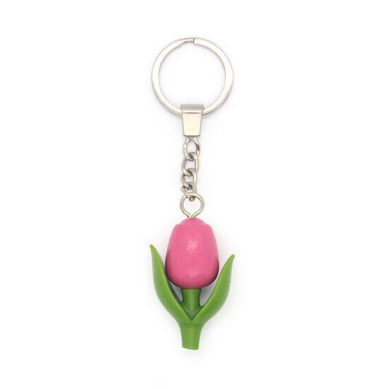 Mini-tulp sleutelhanger - roze - 2 cm