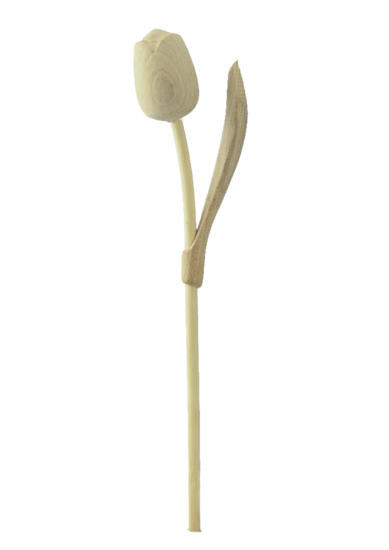 Grote tulp op steel - 34 cm - geschuurd.