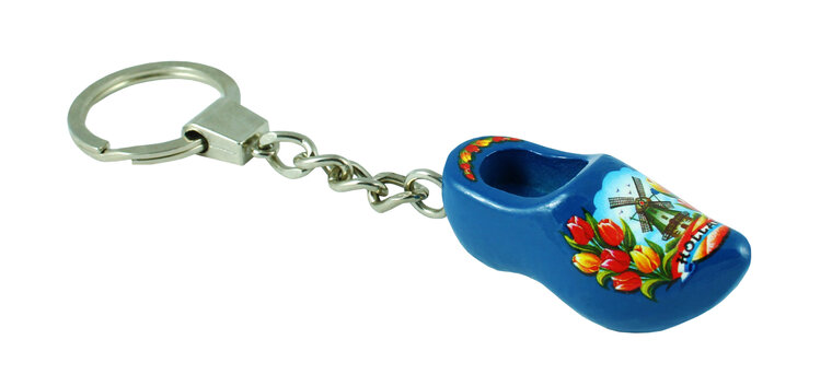 Sleutelhanger 1 klompje - 4 cm - blauw - molen 5
