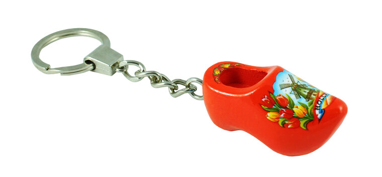 Sleutelhanger 1 klompje - 4 cm - oranje - molen 5