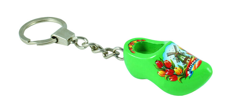 Sleutelhanger 1 klompje - 4 cm - lime - molen 4