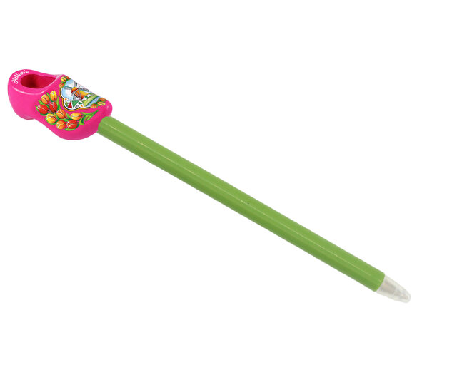 Klompje + balpen - 4 cm - roze - molen 5