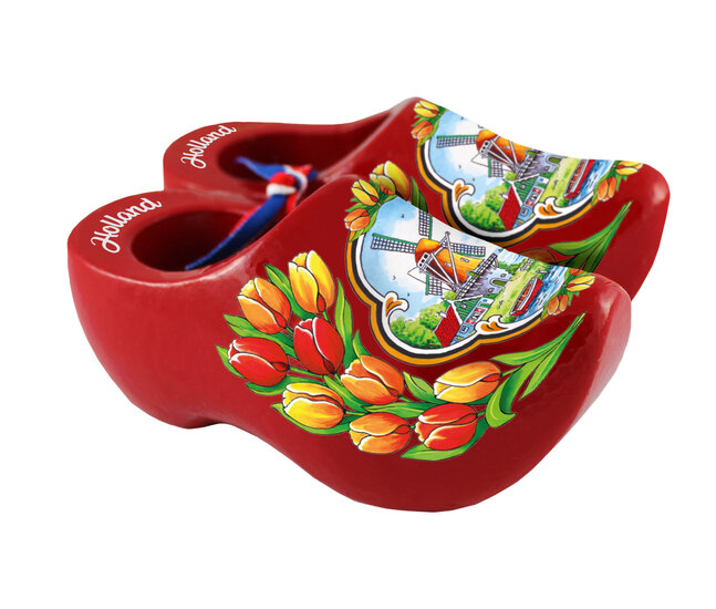 Souvenirpaartjes - 14 cm - rood - molen 5