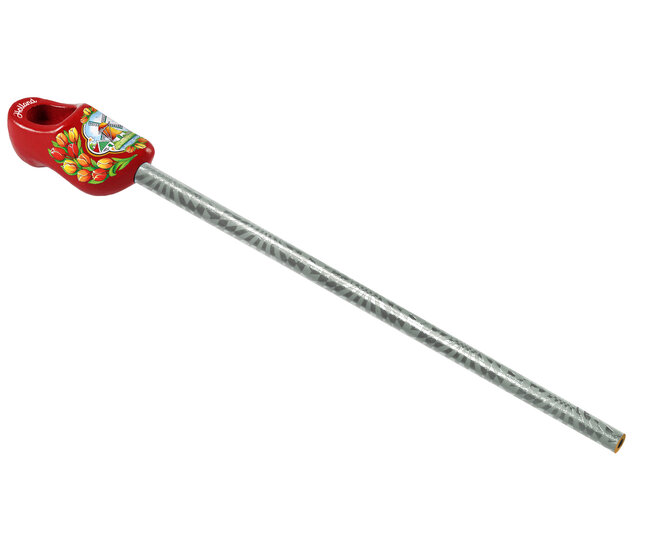 Potlood + klompje - 4 cm - rood - molen 5