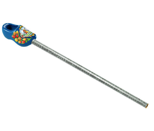 Potlood + klompje - 4 cm - blauw - molen 5