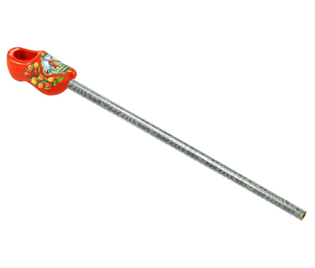 Potlood + klompje - 4 cm - oranje - molen 5