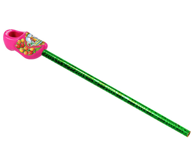 Potlood + klompje - 4 cm - roze - molen 5