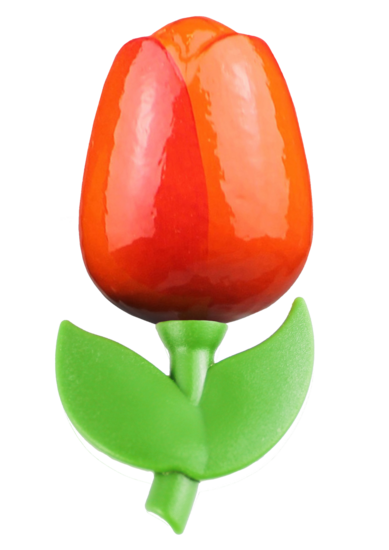 Grote tulp magneet - 9 cm -oranje rood