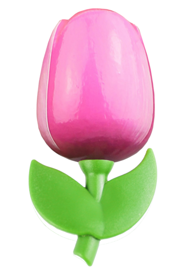 Grote tulp magneet - roze wit - 9 cm