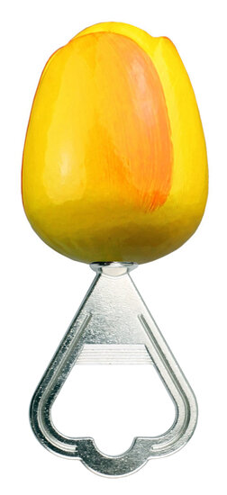 Grote tulp flesopener - geel oranje - 11 cm