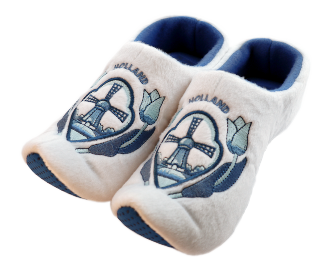 Klomppantoffels 16-19 - delfts blauw - tulp