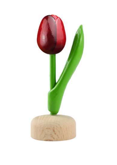 Kleine tulp op voet - 8 cm - rood aubergine