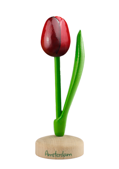 Grote tulp op voet - 20 cm - rood aubergine - Amsterdam