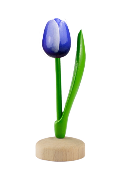 Grote tulp op voet - 20 cm - blauw wit