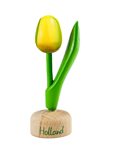 Kleine tulp op voet - 8 cm - geel groen - Holland