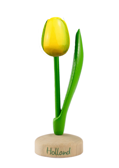 Grote tulp op voet - 20 cm - geel groen - Holland