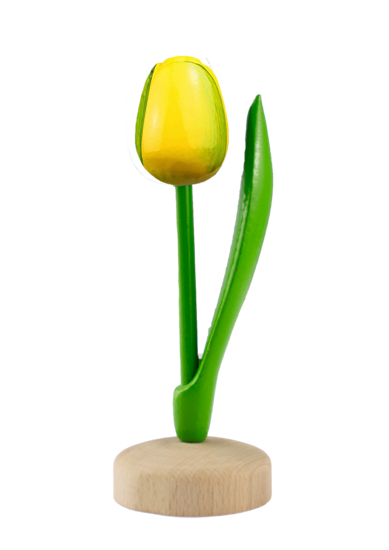 Grote tulp op voet - 20 cm - geel groen