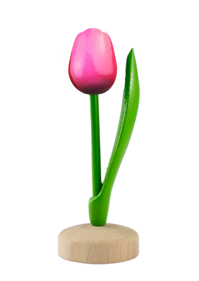 Grote tulp op voet - 20 cm - roze rood