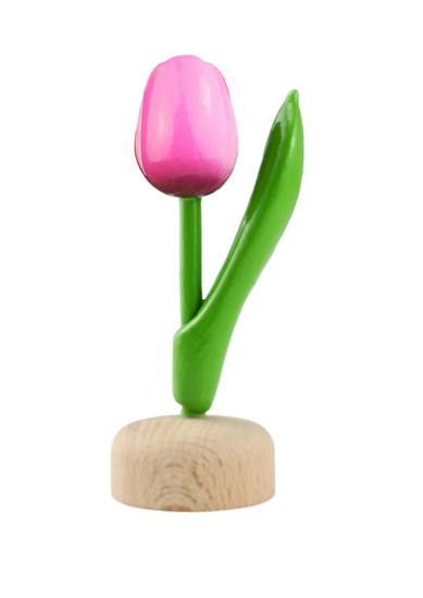 Kleine tulp op voet - 8 cm - roze wit
