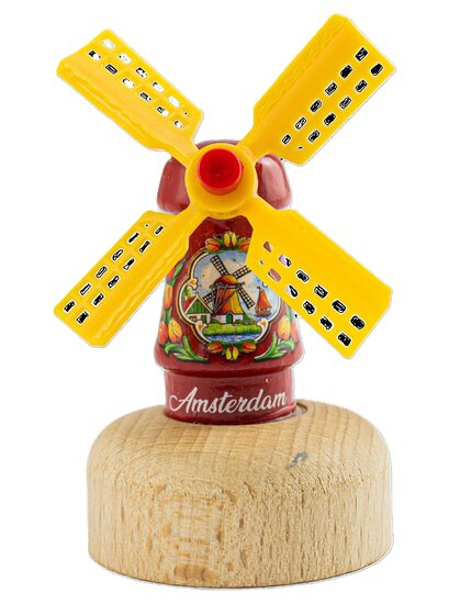Kleine molen op voet - 5,5 cm - rood, Amsterdam