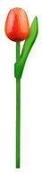 Kleine tulp op steel - 20 cm - oranje rood