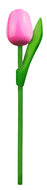 Kleine tulp op steel - 20 cm - roze wit.