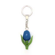 Mini-tulp sleutelhanger - blauw - 2 cm