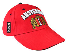 Cap met logo Amsterdam - rood - 58 cm 