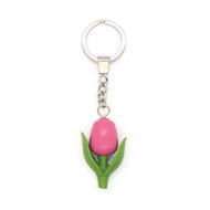 Mini-tulp sleutelhanger - roze - 2 cm