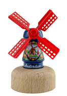 Kleine molen op voet - 5,5 cm - blauw, Amsterdam