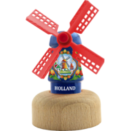 Kleine molen op voet - 5,5 cm - blauw, Holland