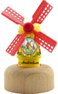 Kleine molen op voet - 5,5 cm - geel, Amsterdam