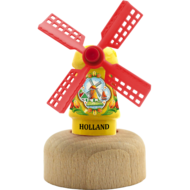 Kleine Windm&uuml;hle auf Stab - 5,5 cm, gelb, Holland