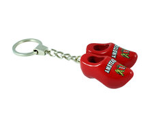 Sleutelhanger 2 klompjes - 4 cm - rood - Amsterdam