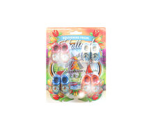 Blister 4 magneten 2 klompjes - 4 cm- rood - Delfts blauw- blauw- oranje